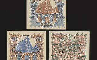 Itävalta Notgeld 10, 20, 50 Heller, Tragwein 1920