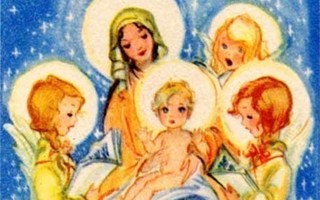 SEIMI / Jeesus-lapsi Marian sylissä, enkeleitä. 1950-l.