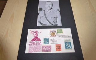 Mannerheim valokuva ja 1960 USA FDC paspis A4