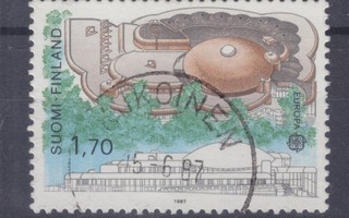 1987 1,7 mk  europa cept llo leimalla.