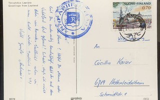 1973 70p kauppatori postikortti Saksaan 1974
