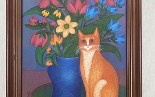 Terttu Seule taulu ”Oranssi kissa”  2004