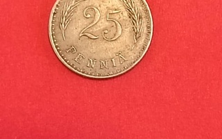 25 penniä 1929 kuparinikkeliä  Finland vähän vaikeampi vuosi