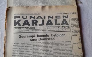 2 kpl punainen karjala v 1937 no:164 ja 165