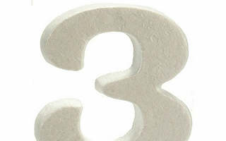 Numerot 3 Valkoinen polystyreeni 2 x 15 x 10 cm 