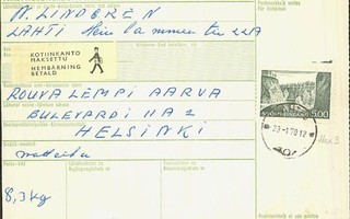 1964  5,00 mk Ristikallio   x3Ha kotiinkantomaksettu paketti