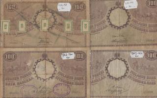 100 markkaa 1909 kansanvaltuuskunta - 8 allekirjoitusparia