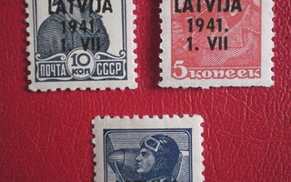 Saksa Valtakunta Latvian miehitys v. 1941 postimerkit