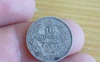 10 kopeekkaa 1848 hopeaa.