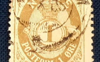Norja 1893-98  Postitorvi, ruskeanharmaa  1 ö  o