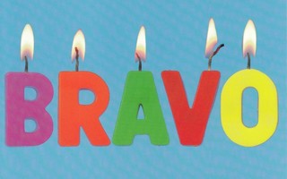 Bravo-kynttilät (postikortti)