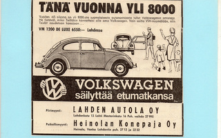 Volkswagen 1200 de Luxe - 1965 lehtimainos A5 laminoitu