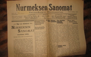 Sanomalehti  Nurmeksen Sanomat 1.12.1931