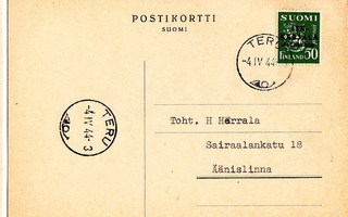 Postikortti Itä-Karjala Sot.Hallinto Teru Leima 1944