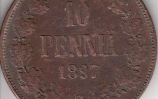 10 penniä 1897  kl 4