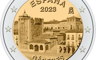 2€ Juhlaraha Espanja 2023 Old Town of Cáceres