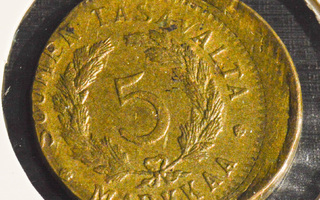 5 Markkaa 1950, lusikkalyönti