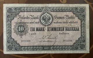 10mk seteli 1889 harvinainen