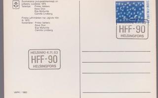 4.11.83 HELSINKI HFF-90 LEIMALLA 1MK JOULUMERKKI JOULUPOSTIM