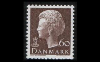 Tanska 557 ** Margrethe 60 öre ruskea (1974)