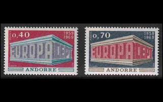 Andorra Fr 214-5 ** Europa (1969)