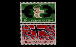 Norja 528-9 ** 20v Norjan vapautuksesta (1965)