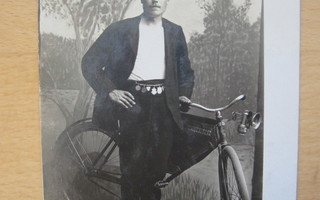 VANHA Postikortti Mies Polkupyörä Kivat Mitalit 1900-luku