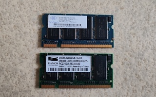 256 MB DDR1 Muistikampoja 2 kpl