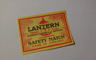 TT-etiketti Lantern Safety match, made in Finland