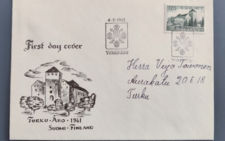 1961 FDC Yleismerkki Turun linna - Lape 30 €