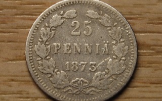 25 penniä 1873 Aleksanteri II, Hopea