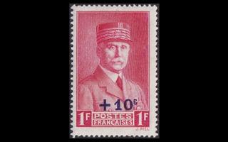 Ranska 508 ** Marsalkka Pétain 1 Fr + 10 C (1941)