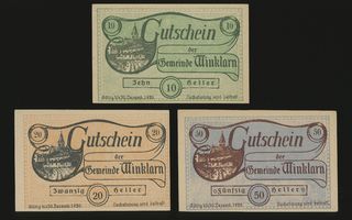Itävalta 10, 20, 50 Heller, Winklarn 1920