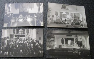 4kpl Vöyrin kirkon sisäkuvia 20-30-luvulta! (V231)