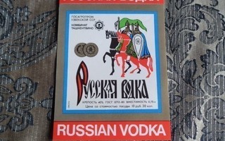 Venäläinen vodka etiketti