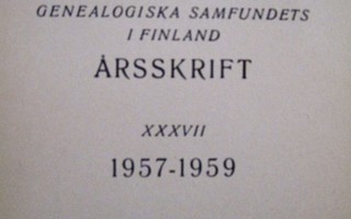 suomen sukututkimusseuran vuosikirja XXXVII 1957 - 1959