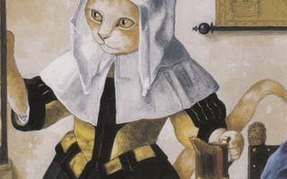 Susan Herbert: Kissa vesikannun kanssa (isohko taittokortti)