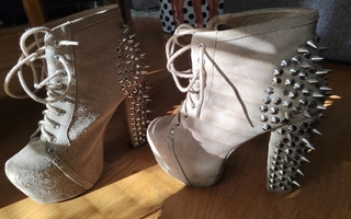 Jeffrey Campbell Lita Spike 38 Taupe mokkanahka nilkkurit