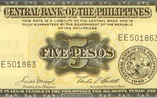 Philippiinit 5 pesoa 1949