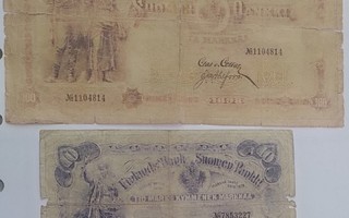 10 ja 100 markkaa v. 1898