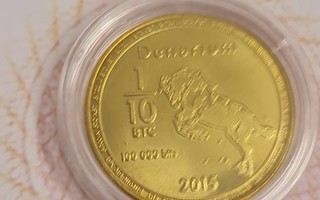 Bitcoin Denarium 1/10 BTC kolikko, vuosi 2015, ladattu