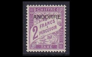 Andorra Fr P_7 ** Lunastusmerkki 2 Fr (1931)