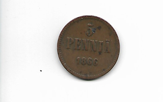 5 penniä 1866