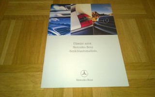 Esite Mercedes henkilöautomallisto 1998. Mallisto
