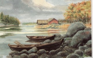 Postikortti Sisäjärvi 1988. Piirt. Kimmo Pälikkö