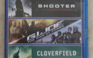 Shooter + G.I. Joe + Cloverfield, 3 x blu-ray!