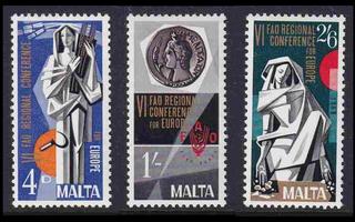 Malta 383-5 ** Euroopan FAO:n aluekonferenssi (1968)