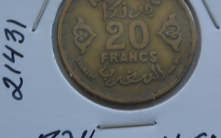 MAROKKO  20 Francs   v.1371/1952  Y#50  Circ.