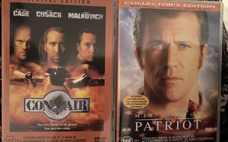 The Patriot ja Con-Air/ 2 leffaa /Mel Gibson ja Nicolas Cage