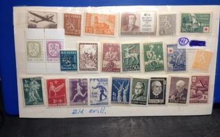 Postituoreita  Suomi  postimerkkejä  1940 luvulta.  Katso
